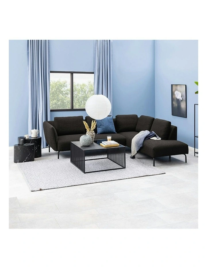 STRINGTON Square Coffee Table 80cm - Black Marble Effect image 2