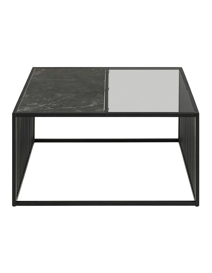 STRINGTON Square Coffee Table 80cm - Black Marble Effect image 3