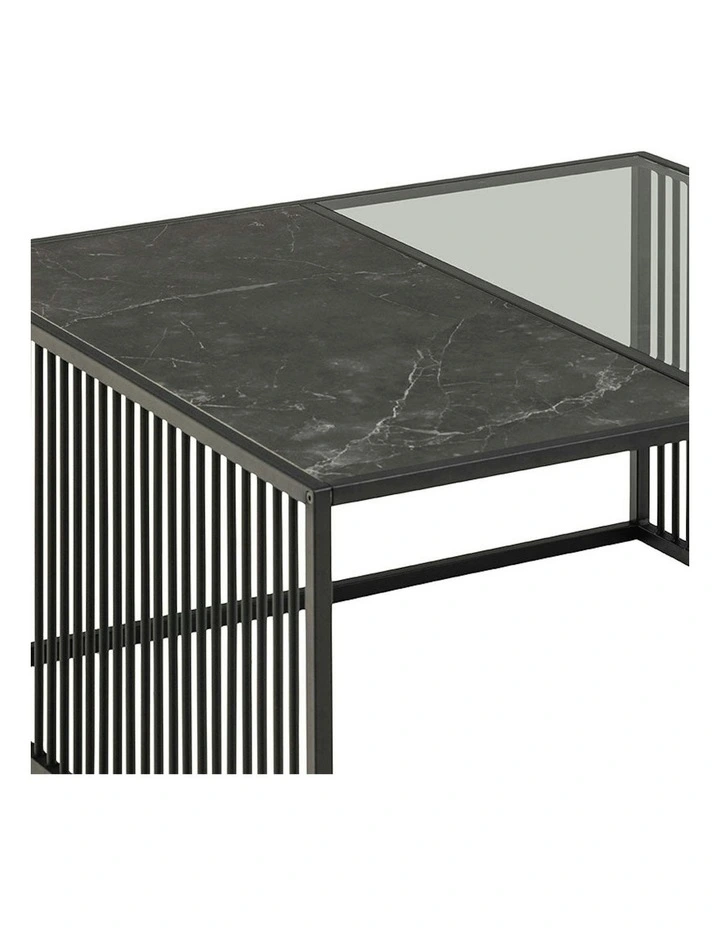 STRINGTON Square Coffee Table 80cm - Black Marble Effect image 4