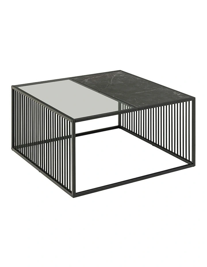STRINGTON Square Coffee Table 80cm - Black Marble Effect image 5