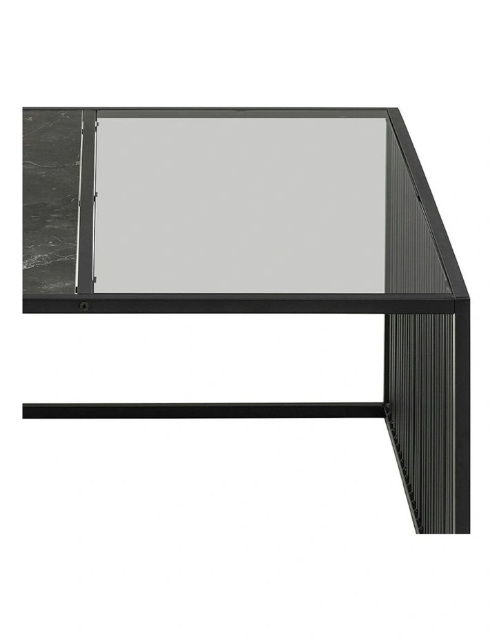 STRINGTON Square Coffee Table 80cm - Black Marble Effect image 7