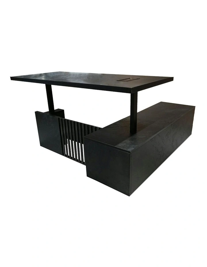 DAXTON Executive Desk with Left Return with Lift 200cm - Black image 1