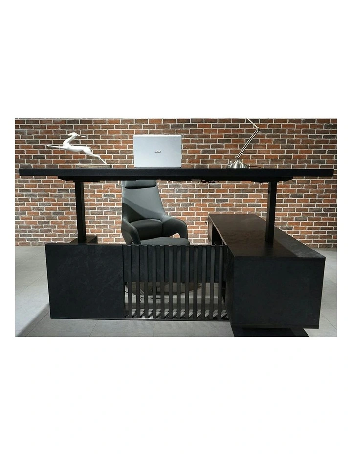 DAXTON Executive Desk with Left Return with Lift 200cm - Black image 2