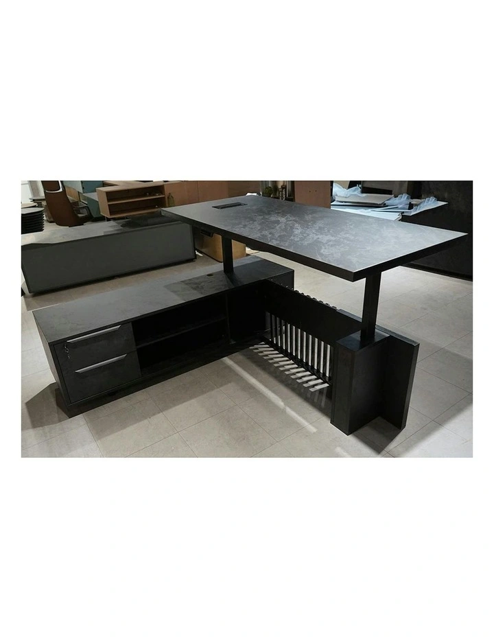 DAXTON Executive Desk with Left Return with Lift 200cm - Black image 3