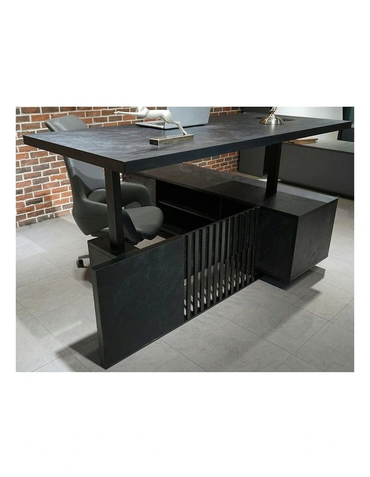 DAXTON Executive Desk with Left Return with Lift 200cm - Black image 4