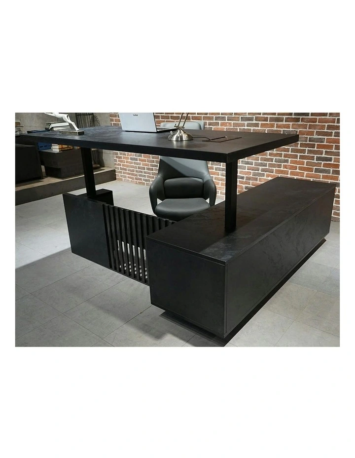 DAXTON Executive Desk with Left Return with Lift 200cm - Black image 5