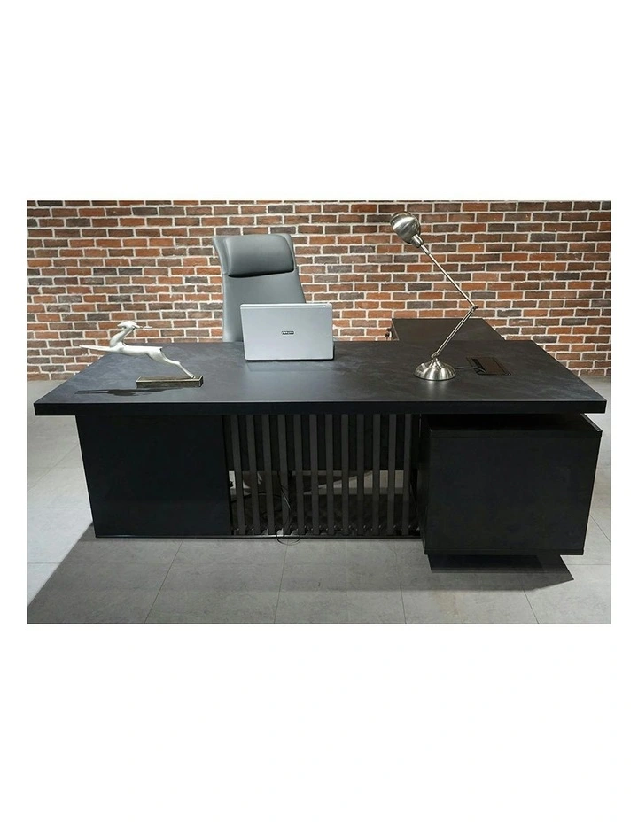 DAXTON Executive Desk with Left Return with Lift 200cm - Black image 6