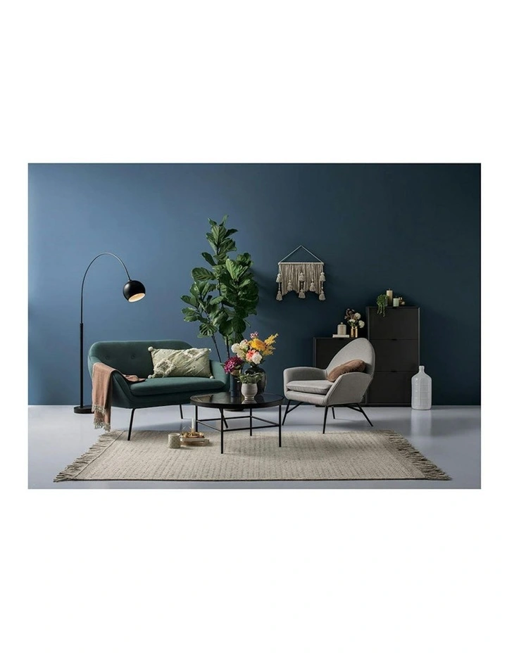 CASHEL Round Coffee Table 80cm - Smoke & Black image 3
