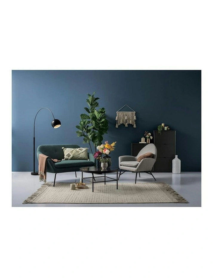 CASHEL Round Coffee Table 80cm - Smoke & Black image 6