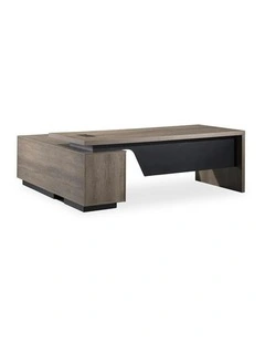 BALDER Executive Desk with Right Return 1.8-2.0M - Warm Oak & Black