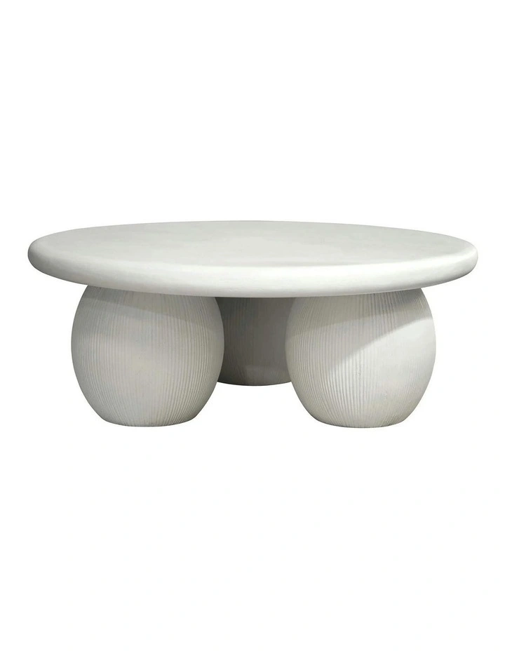 ROCCO Indoor & Outdoor Coffee Table 89.5cm - White Concrete image 1