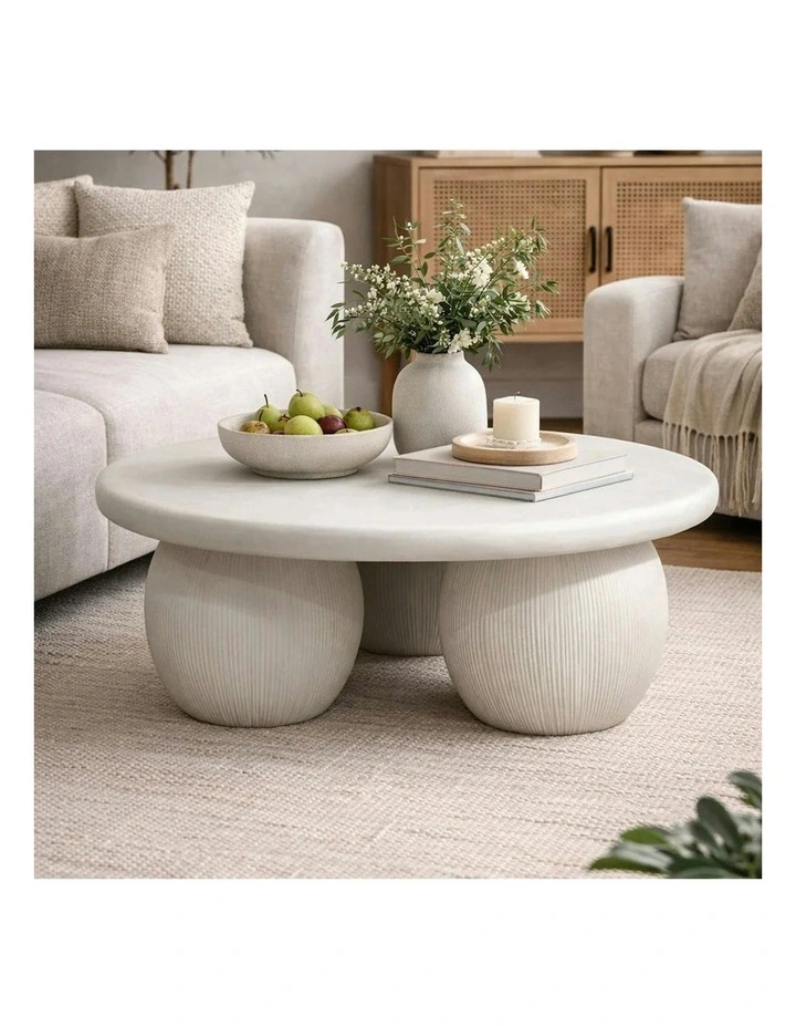 ROCCO Indoor & Outdoor Coffee Table 89.5cm - White Concrete image 2