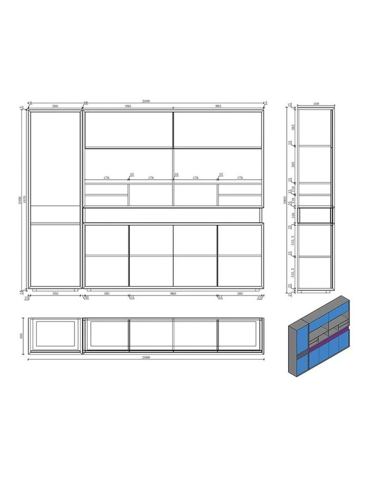 ARMANDO Display Unit 2.6M - Hazelnut & Grey image 7