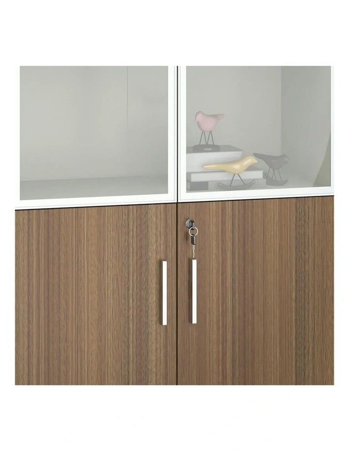 ANDERSON 2 Door Display Unit 80cm - Hazelnut & Beige image 2
