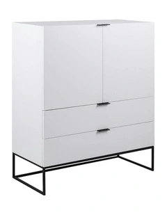 SVANA Tall Sideboard 100cm - White