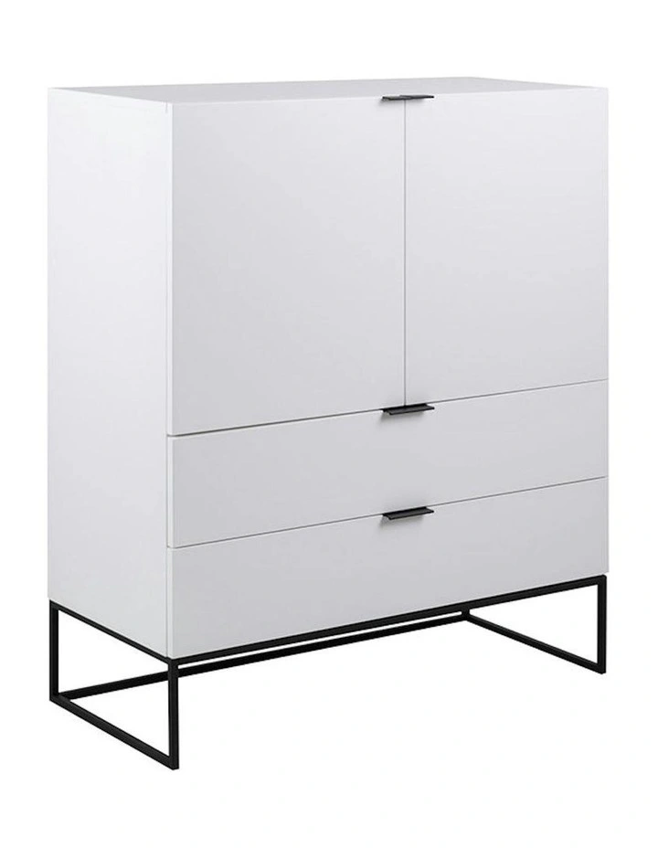 SVANA Tall Sideboard 100cm - White image 1