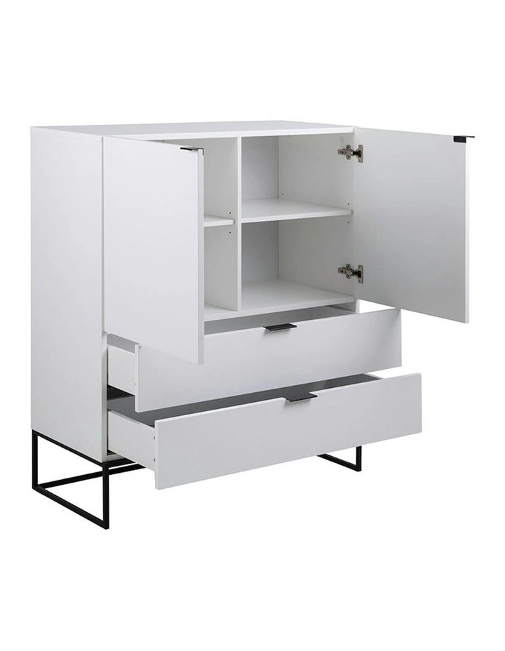 SVANA Tall Sideboard 100cm - White image 5