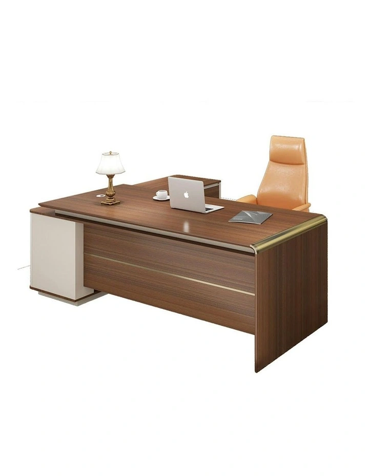 ANDERSON Executive Desk 2.0M Reversible - Hazelnut & Beige image 3
