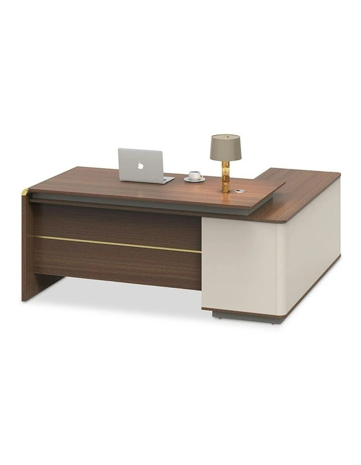 ANDERSON Executive Desk 2.0M Reversible - Hazelnut & Beige image 4
