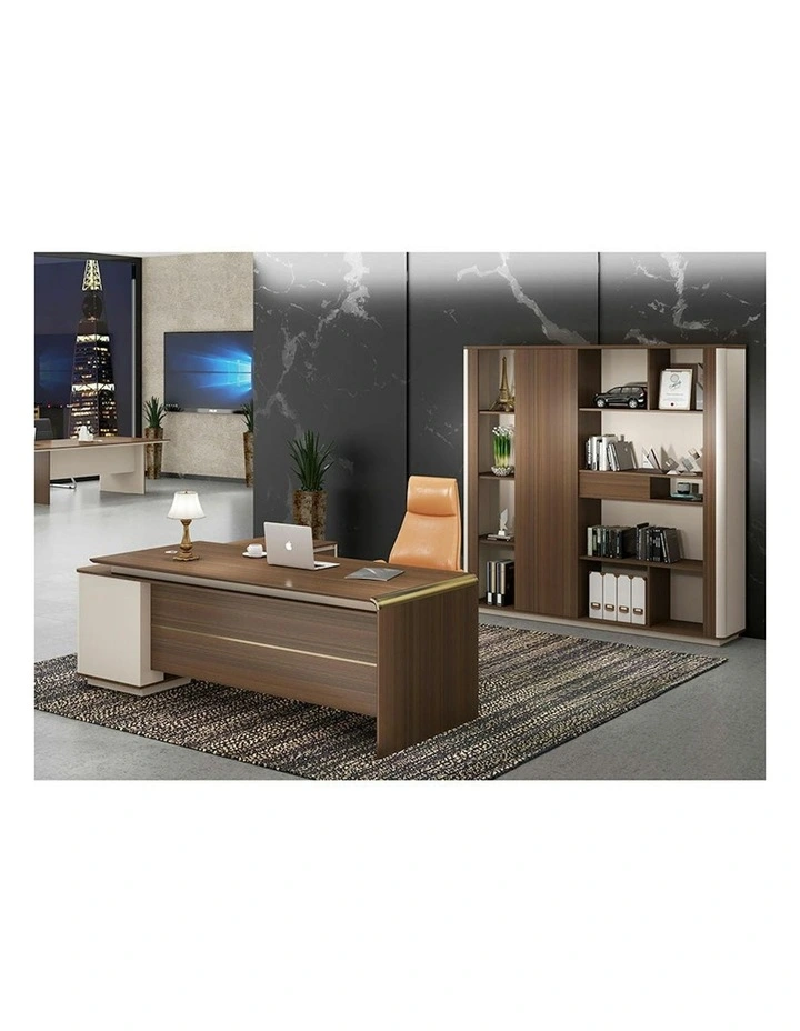 ANDERSON Executive Desk 2.0M Reversible - Hazelnut & Beige image 5