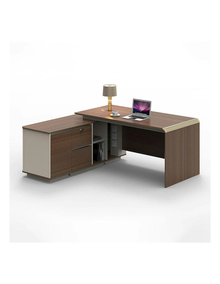 ANDERSON Executive Desk 2.0M Reversible - Hazelnut & Beige image 7