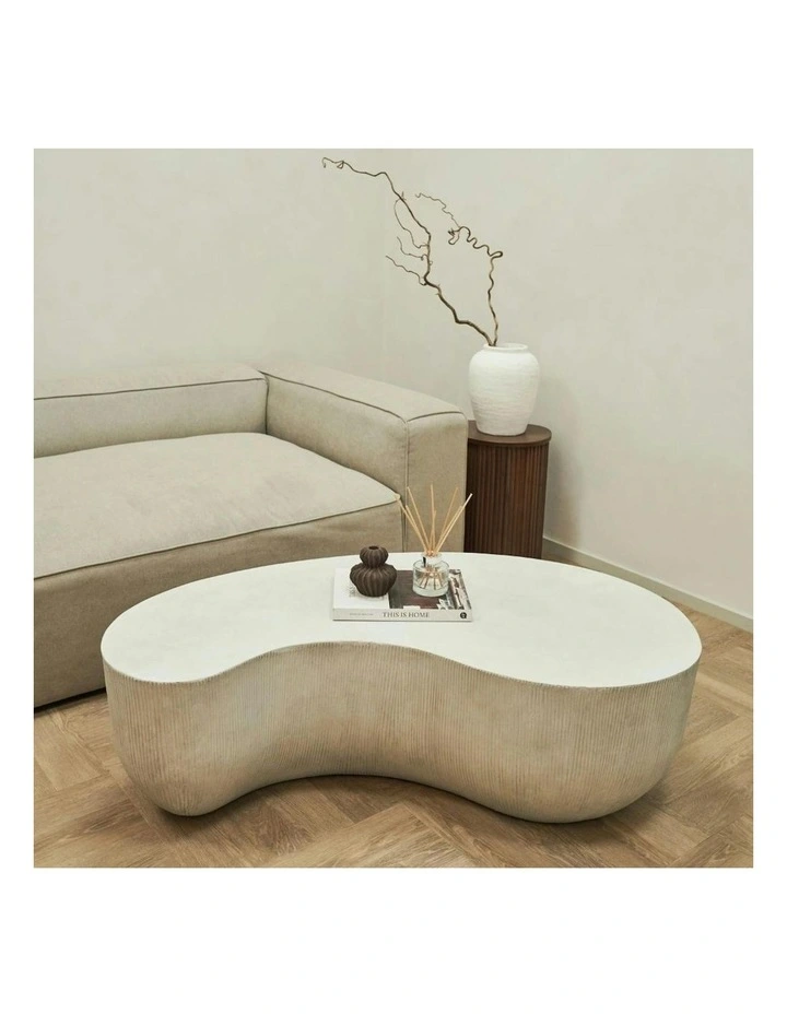 ROCCO Indoor & Outdoor Coffee Table 123cm - White Concrete image 2