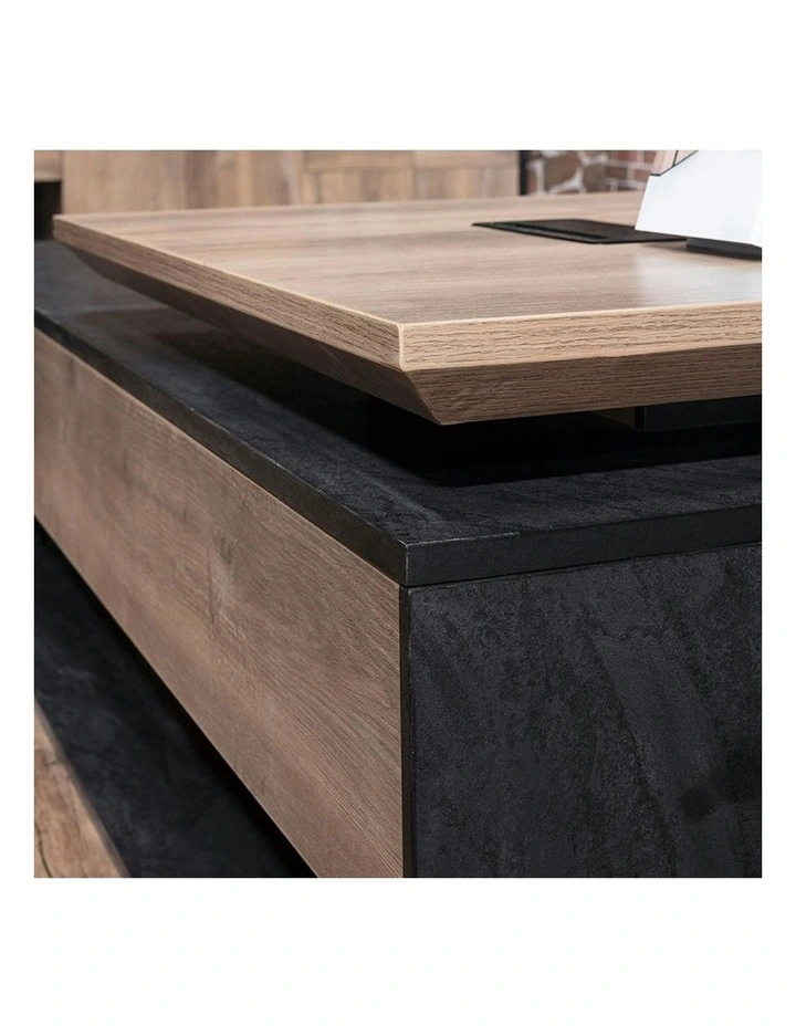 PHOENIX Executive Desk with Left Return 2.8M - Warm Oak & Black image 2