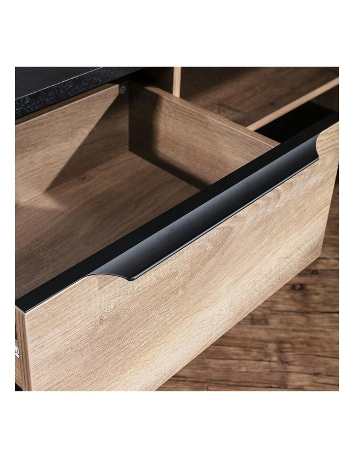 DAXTON Executive Desk with Right Return 200cm - Warm Oak & Black image 4