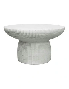 ROCCO Indoor & Outdoor Round Coffee Table 70cm - White Concrete