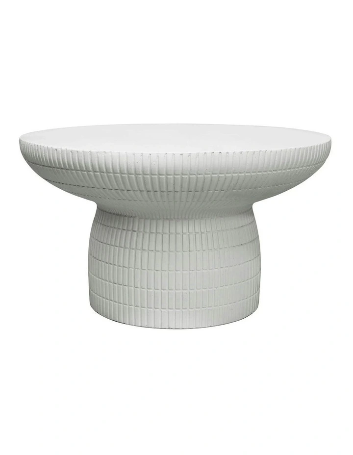 ROCCO Indoor & Outdoor Round Coffee Table 70cm - White Concrete image 1
