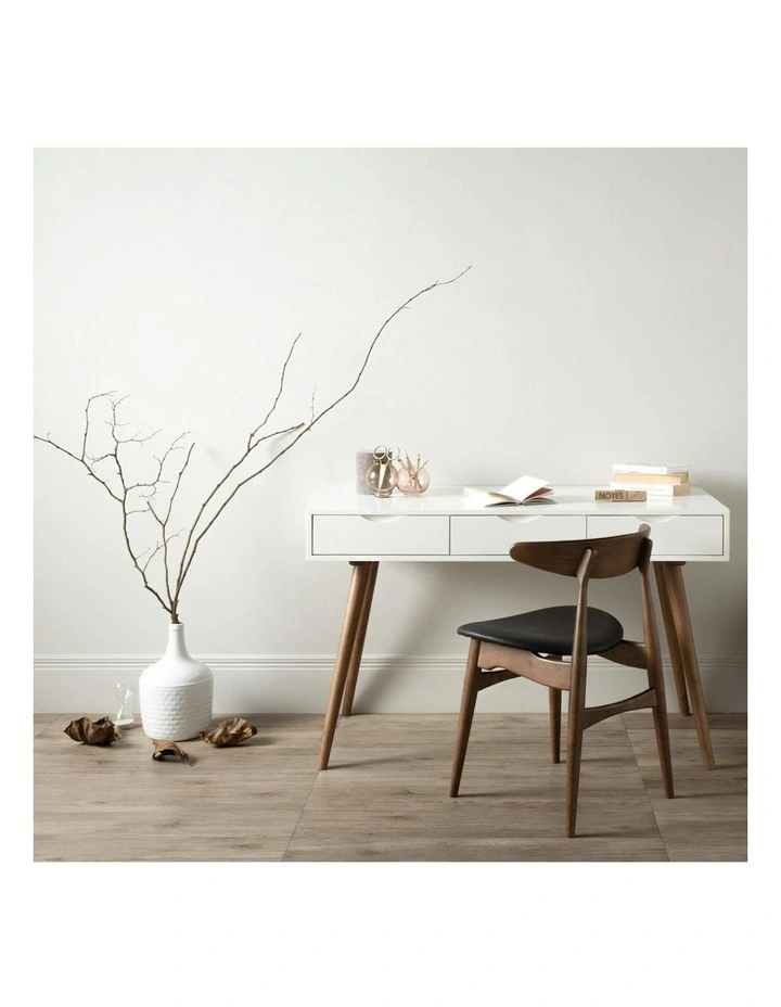 BLANCO Study Desk 120cm - White & Walnut image 2