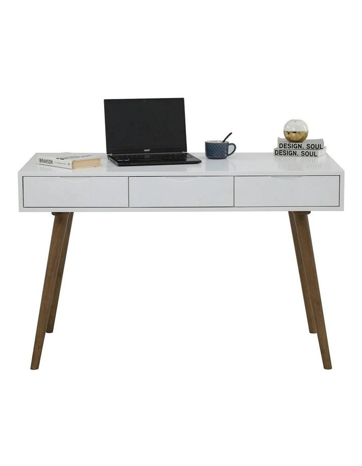 BLANCO Study Desk 120cm - White & Walnut image 4