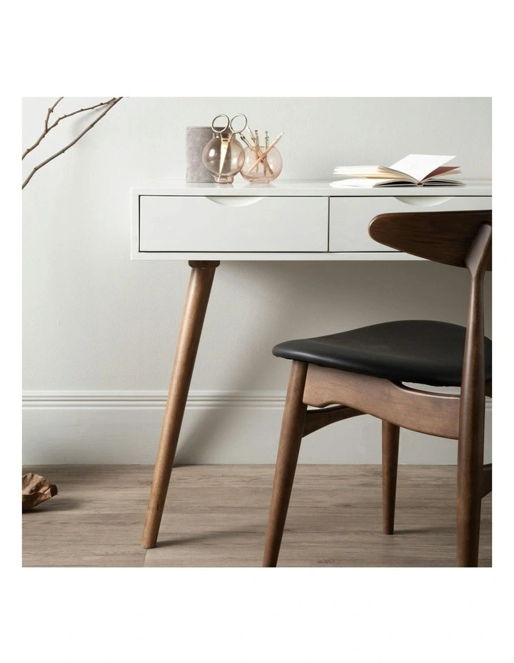 BLANCO Study Desk 120cm - White & Walnut image 5