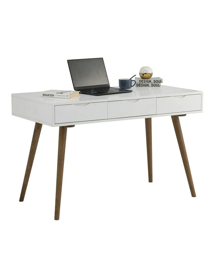 BLANCO Study Desk 120cm - White & Walnut image 7