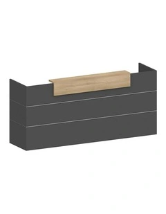 BELEN Reception Desk 2.4M - Acacia & Carbon Grey