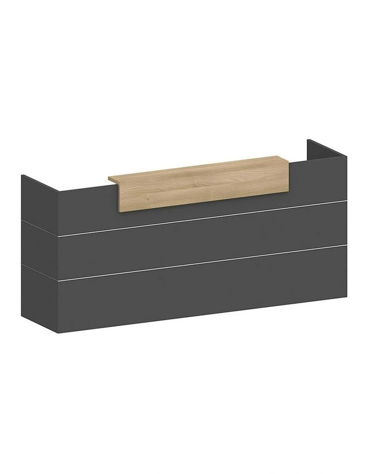 BELEN Reception Desk 2.4M - Acacia & Carbon Grey image 1