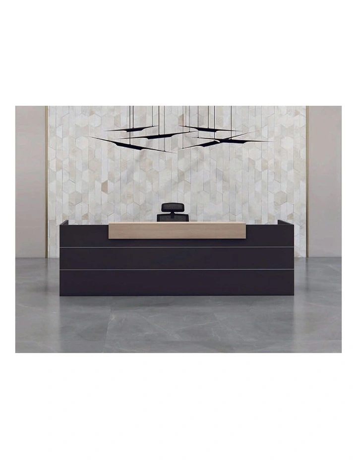 BELEN Reception Desk 2.4M - Acacia & Carbon Grey image 2