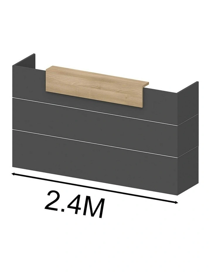 BELEN Reception Desk 2.4M - Acacia & Carbon Grey image 5