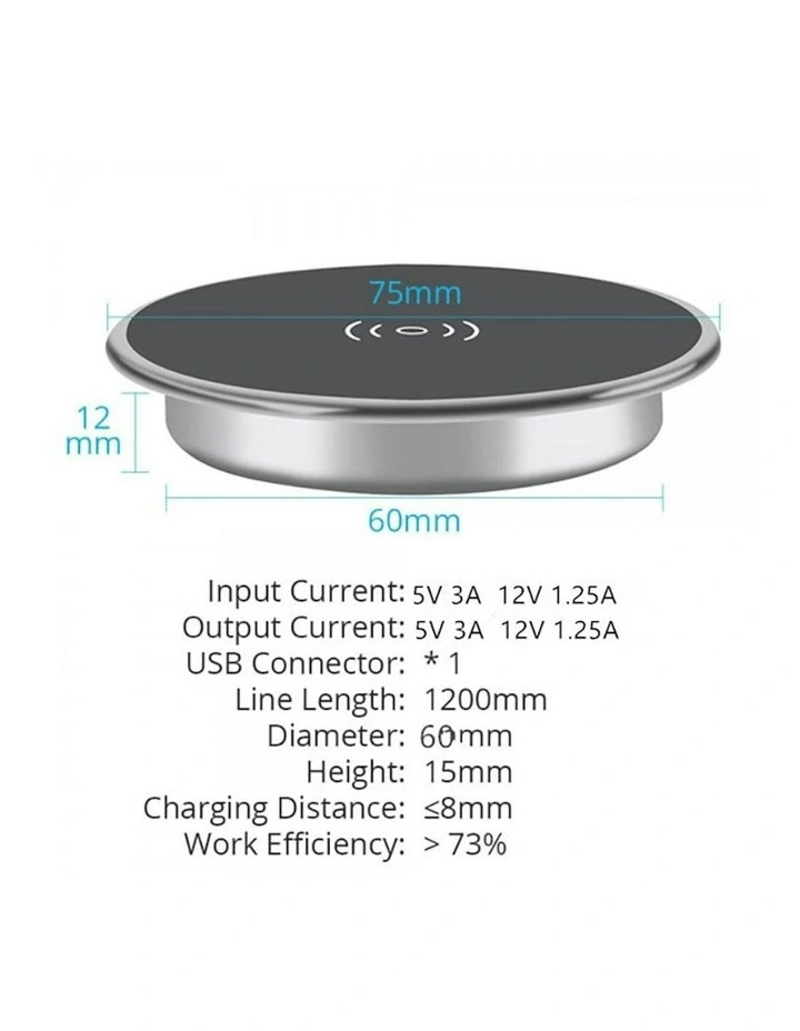 In Desk Wireless Charging Dock 7cm image 5