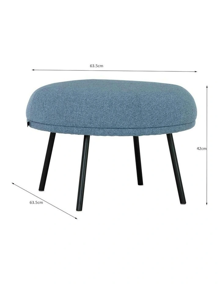 JUSTY Footstool/ Ottoman 63.5cm - Marble Blue image 7