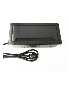 In Desk Cable Management Cubby Power, USB, HDMI & Data Box - 26.5cm -  Black