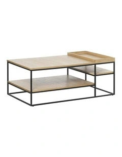 RIVOLI Coffee Table 120cm - Natural Oak & Black
