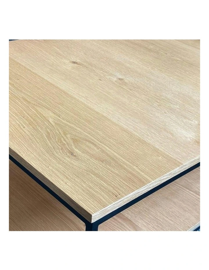 RIVOLI Coffee Table 120cm - Natural Oak & Black image 4