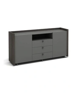 RADDIX Credenza Cabinet 160cm - Iron Grey & Brown