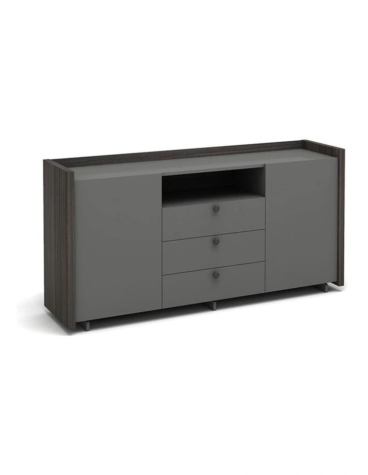 RADDIX Credenza Cabinet 160cm - Iron Grey & Brown image 1
