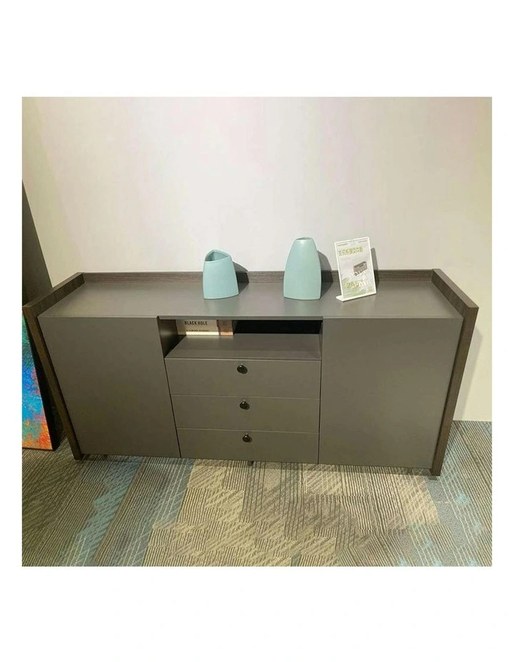 RADDIX Credenza Cabinet 160cm - Iron Grey & Brown image 3