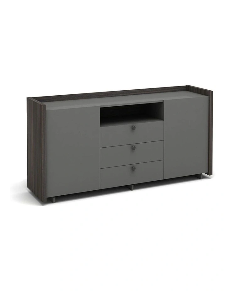 RADDIX Credenza Cabinet 160cm - Iron Grey & Brown image 4