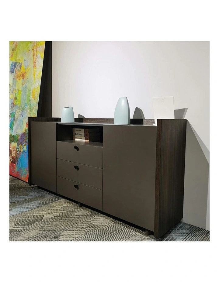 RADDIX Credenza Cabinet 160cm - Iron Grey & Brown image 5