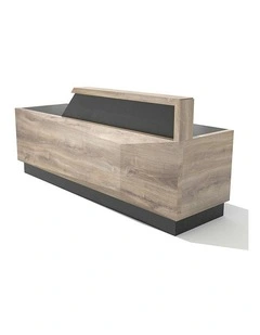 CONROY 2.4M Reception Desk Left Panel - Warm Oak & Black