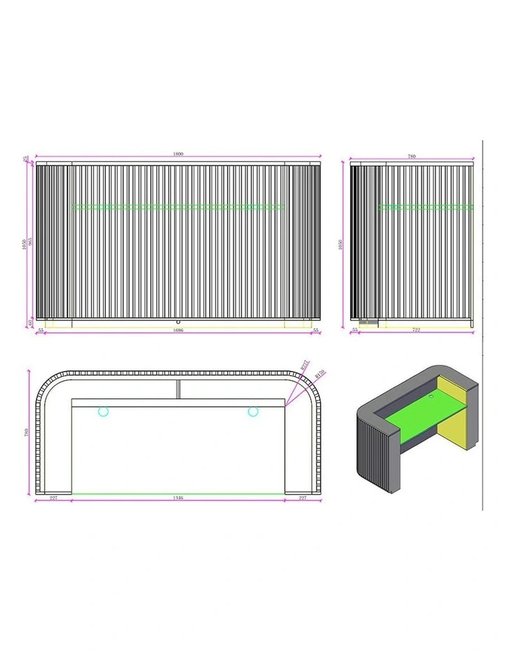 HALO Reception Desk 180cm - Black image 7